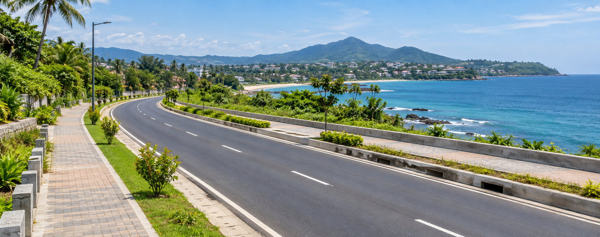 Illustration of a road with drainage in a coastal Nigerian town.